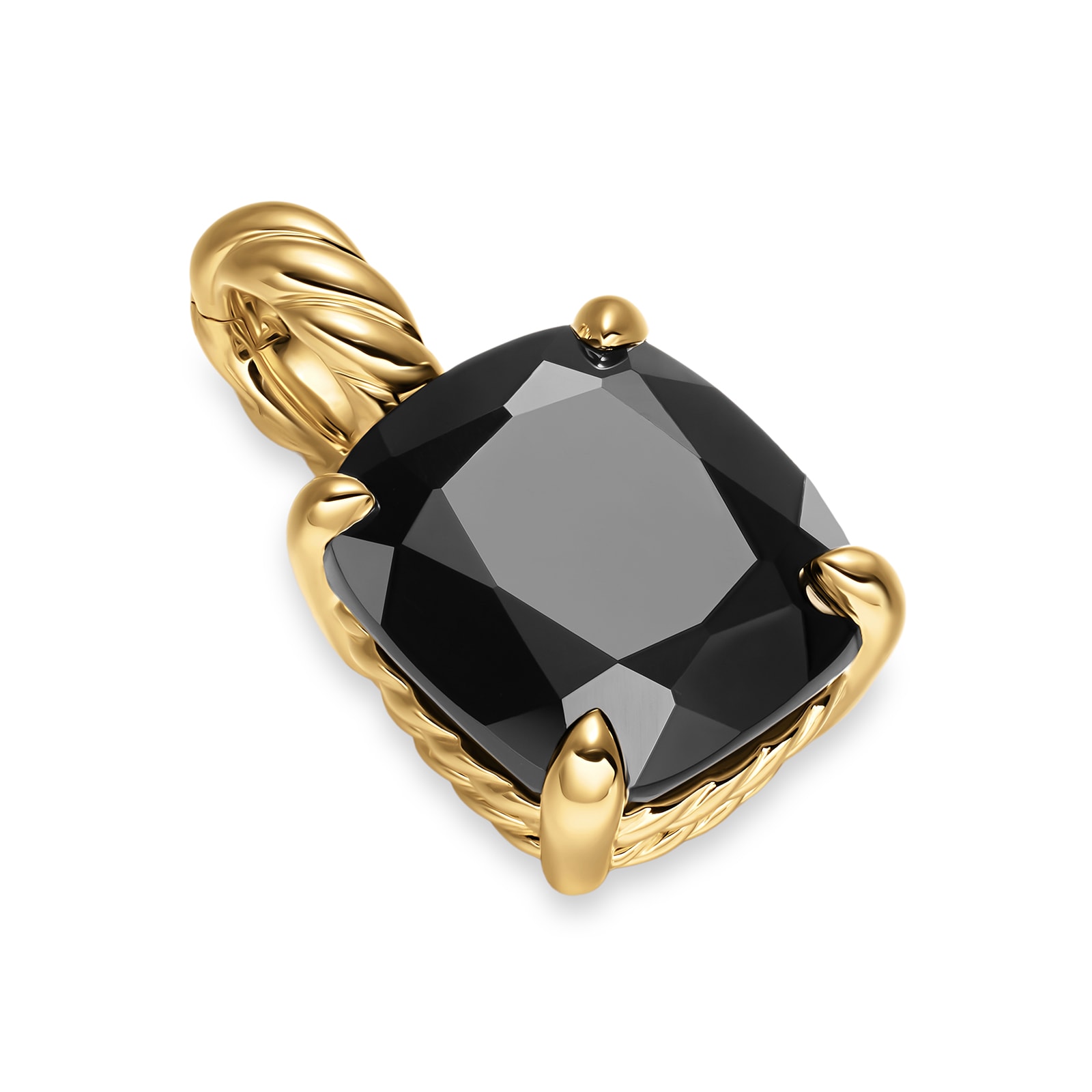 David Yurman Châtelaine® Marbella Pendant In 18ct Yellow Gold With Black Onyx, 11mm David Yurman Châtelaine® Marbella Pendant In 18ct Yellow Gold With Black Onyx, 11mm