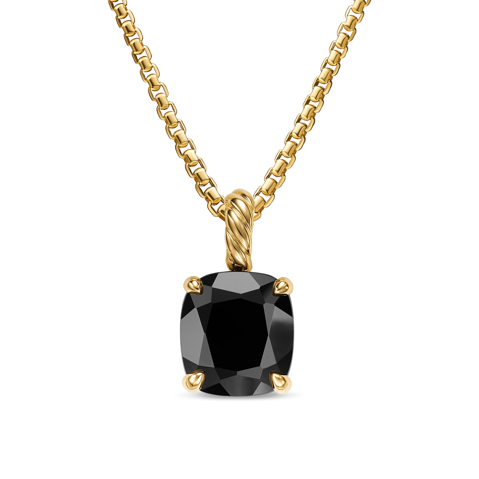 David Yurman Châtelaine® Marbella Pendant In 18ct Yellow Gold With Black Onyx, 11mm David Yurman Châtelaine® Marbella Pendant In 18ct Yellow Gold With Black Onyx, 11mm