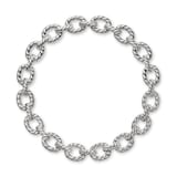 David Yurman Sculpted Cable Oval Link Necklace In Sterling Silver, 18mm