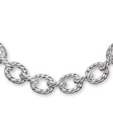 David Yurman Sculpted Cable Oval Link Necklace In Sterling Silver, 18mm