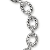 David Yurman Sculpted Cable Oval Link Necklace In Sterling Silver, 18mm