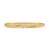 David Yurman Sculpted Cable X Bracelet In 18ct Yellow Gold With Diamonds, 4.6mm - Size Medium