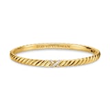 David Yurman Sculpted Cable X Bracelet In 18ct Yellow Gold With Diamonds, 4.6mm - Size Medium