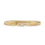 David Yurman Sculpted Cable Buckle Bracelet In 18ct Yellow Gold With Diamonds, 4.6mm - Size Medium