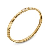 David Yurman Sculpted Cable Buckle Bracelet In 18ct Yellow Gold With Diamonds, 4.6mm - Size Medium