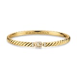 David Yurman Sculpted Cable Buckle Bracelet In 18ct Yellow Gold With Diamonds, 4.6mm - Size Medium