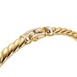 David Yurman Sculpted Cable Buckle Bracelet In 18ct Yellow Gold With Diamonds, 4.6mm - Size Medium