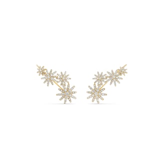 David Yurman Starburst Full Pavé Climber Earrings In 18ct Yellow Gold With Diamonds