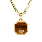David Yurman Faceted Amulet In 18ct Yellow Gold With Tiger's Eye, 16mm
