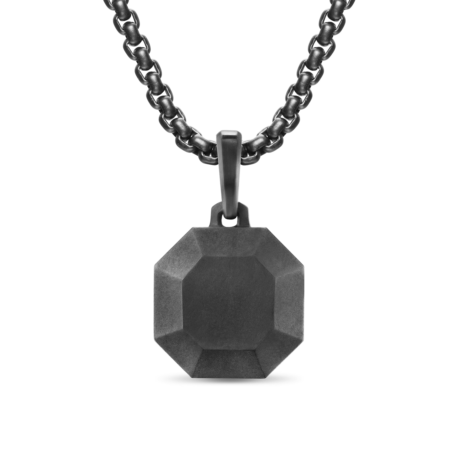 David Yurman Faceted Amulet In Black Titanium, 16mm David Yurman Faceted Amulet In Black Titanium, 16mm