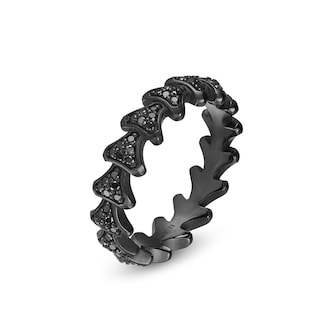David Yurman Armory® Band Ring In Black Titanium With Black Diamonds, 6.2mm - Ring Size 9