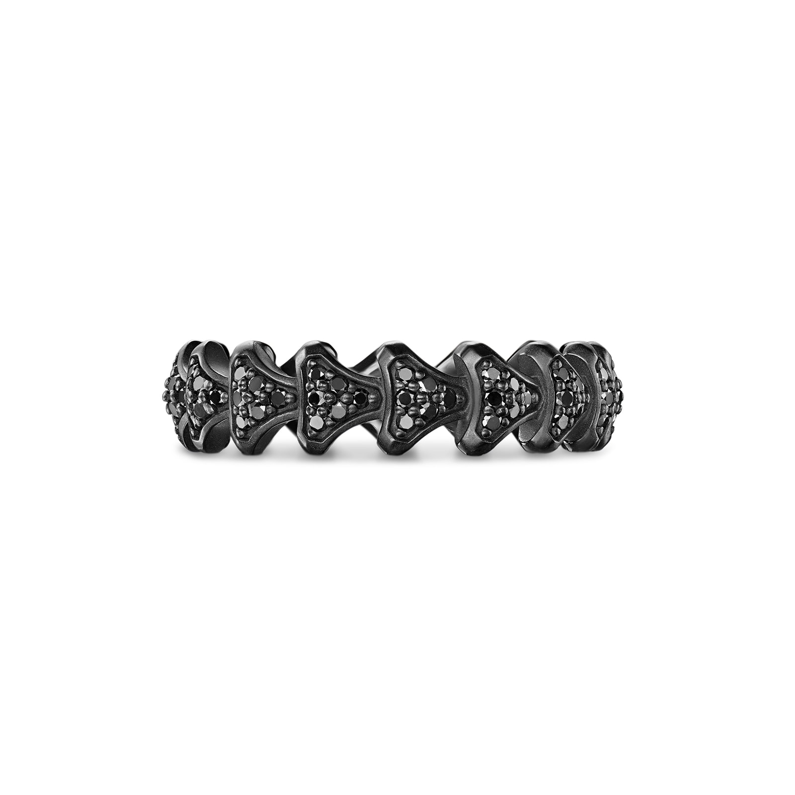 David Yurman Armory® Band Ring In Black Titanium With Black Diamonds, 6.2mm - Ring Size 9 David Yurman Armory® Band Ring In Black Titanium With Black Diamonds, 6.2mm - Ring Size 9
