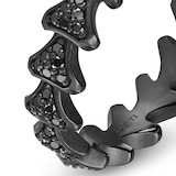 David Yurman Armory® Band Ring In Black Titanium With Black Diamonds, 6.2mm - Ring Size 9