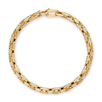David Yurman Streamline Link Bracelet In 18ct Yellow Gold With Diamonds, 5.5mm - Size Medium