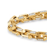 David Yurman Streamline Link Bracelet In 18ct Yellow Gold With Diamonds, 5.5mm - Size Medium