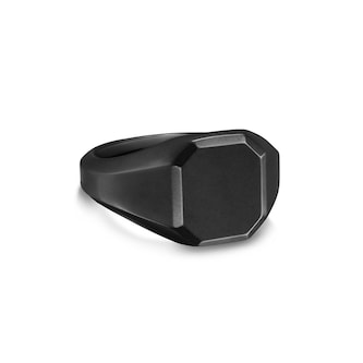 David Yurman Streamline Signet Ring In Black Titanium, 14mm - Ring Size 11