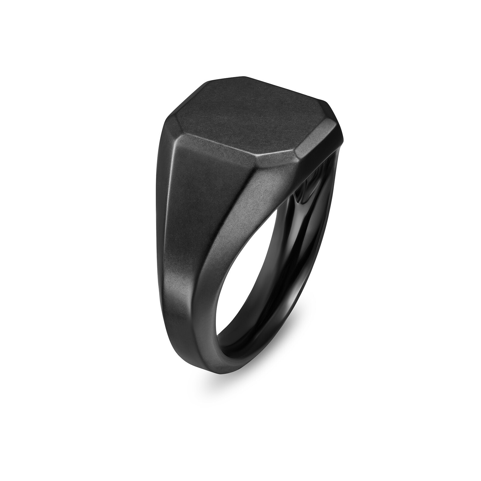 David Yurman Streamline Signet Ring In Black Titanium, 14mm - Ring Size 11