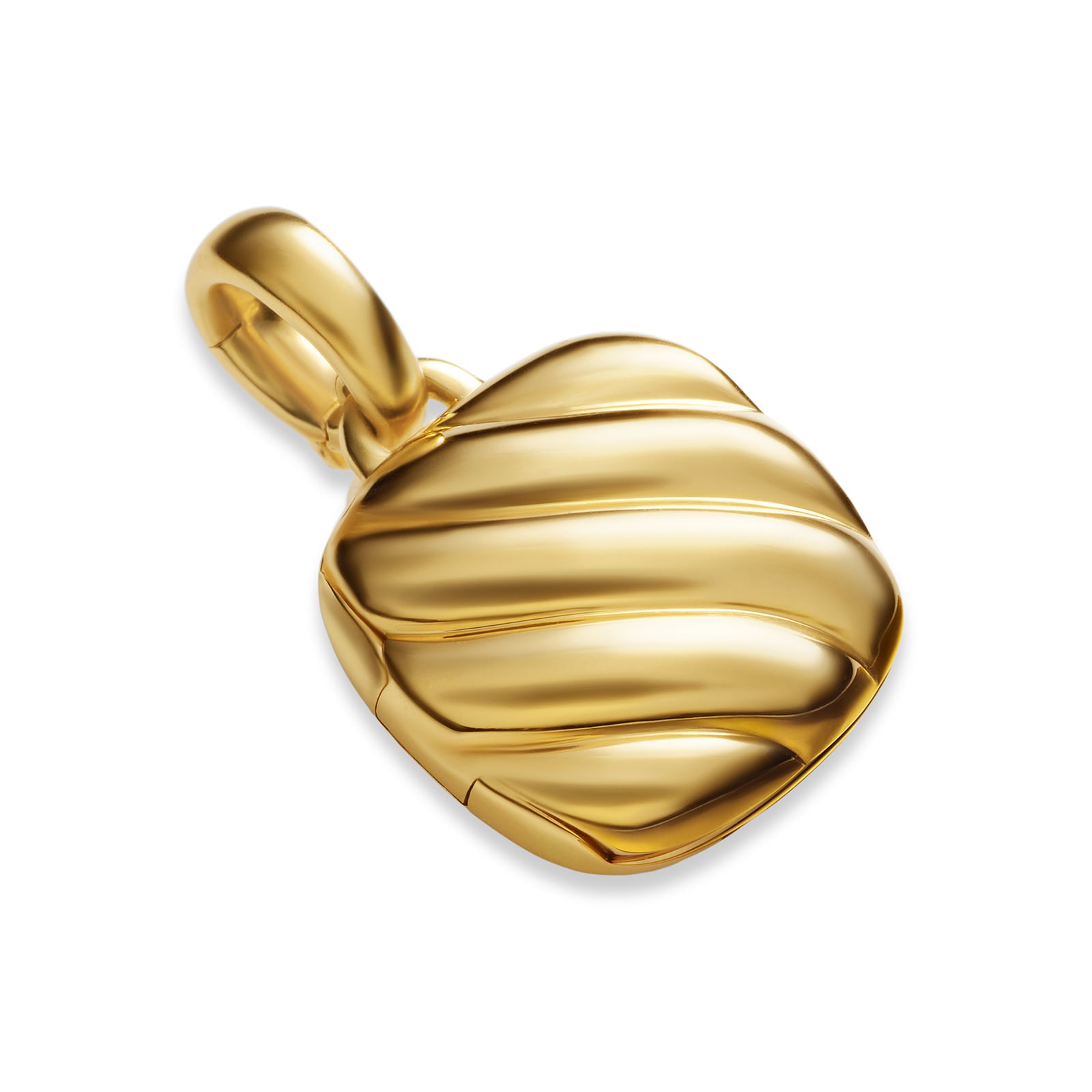 David Yurman Sculpted Cable Square Locket In 18ct Yellow Gold, 14.5mm David Yurman Sculpted Cable Square Locket In 18ct Yellow Gold, 14.5mm