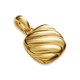 37901810 - Sculpted Cable Square Locket In 18ct Yellow Gold, 14.5mm