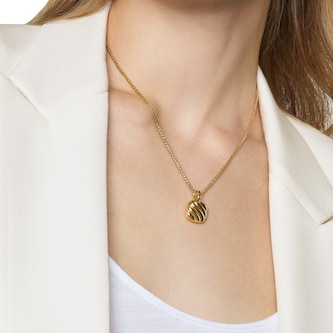 David Yurman Sculpted Cable Square Locket In 18ct Yellow Gold, 14.5mm