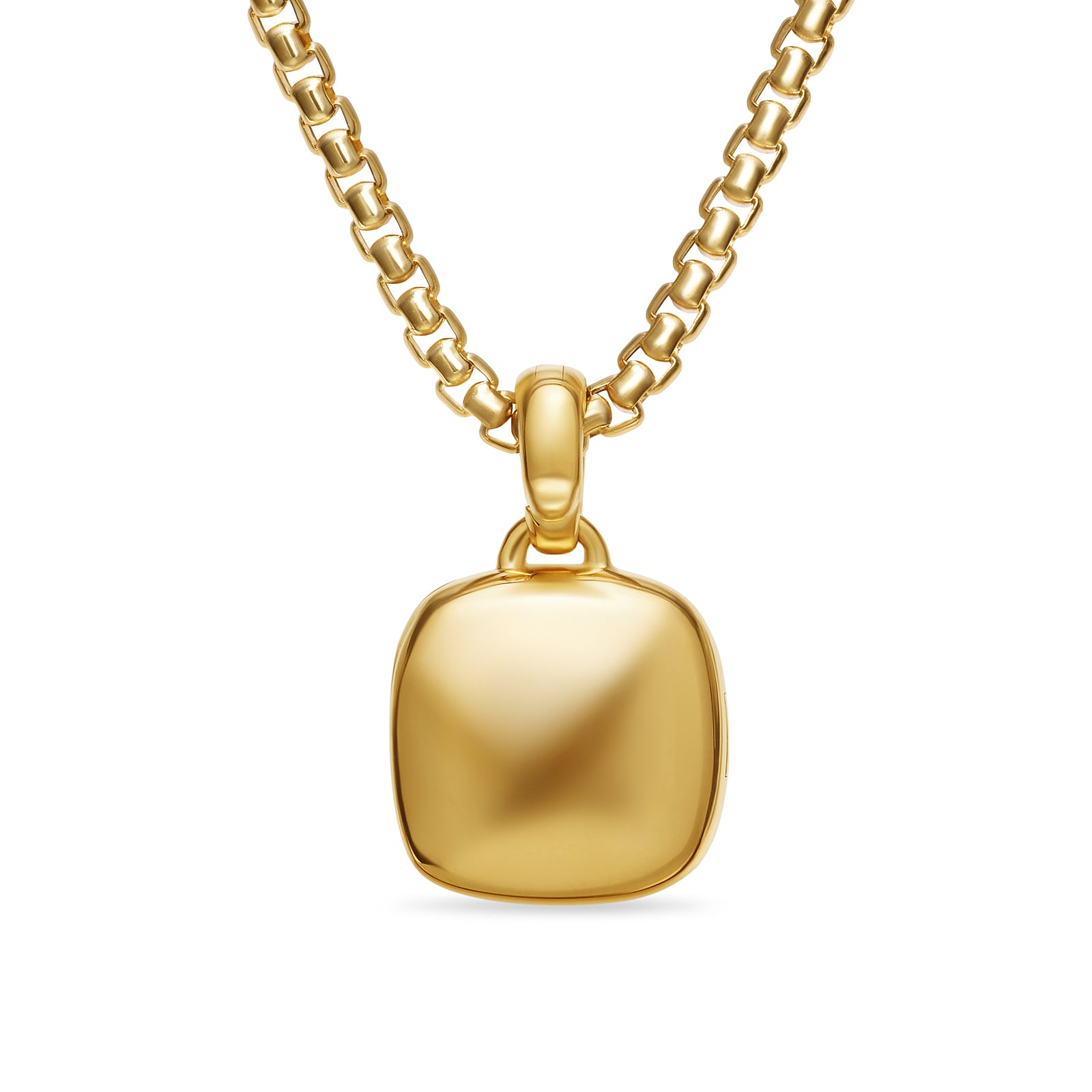David Yurman Sculpted Cable Square Locket In 18ct Yellow Gold, 14.5mm David Yurman Sculpted Cable Square Locket In 18ct Yellow Gold, 14.5mm