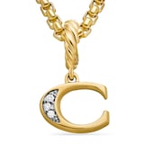 David Yurman Pavé Initial C Pendant In 18ct Yellow With Diamonds