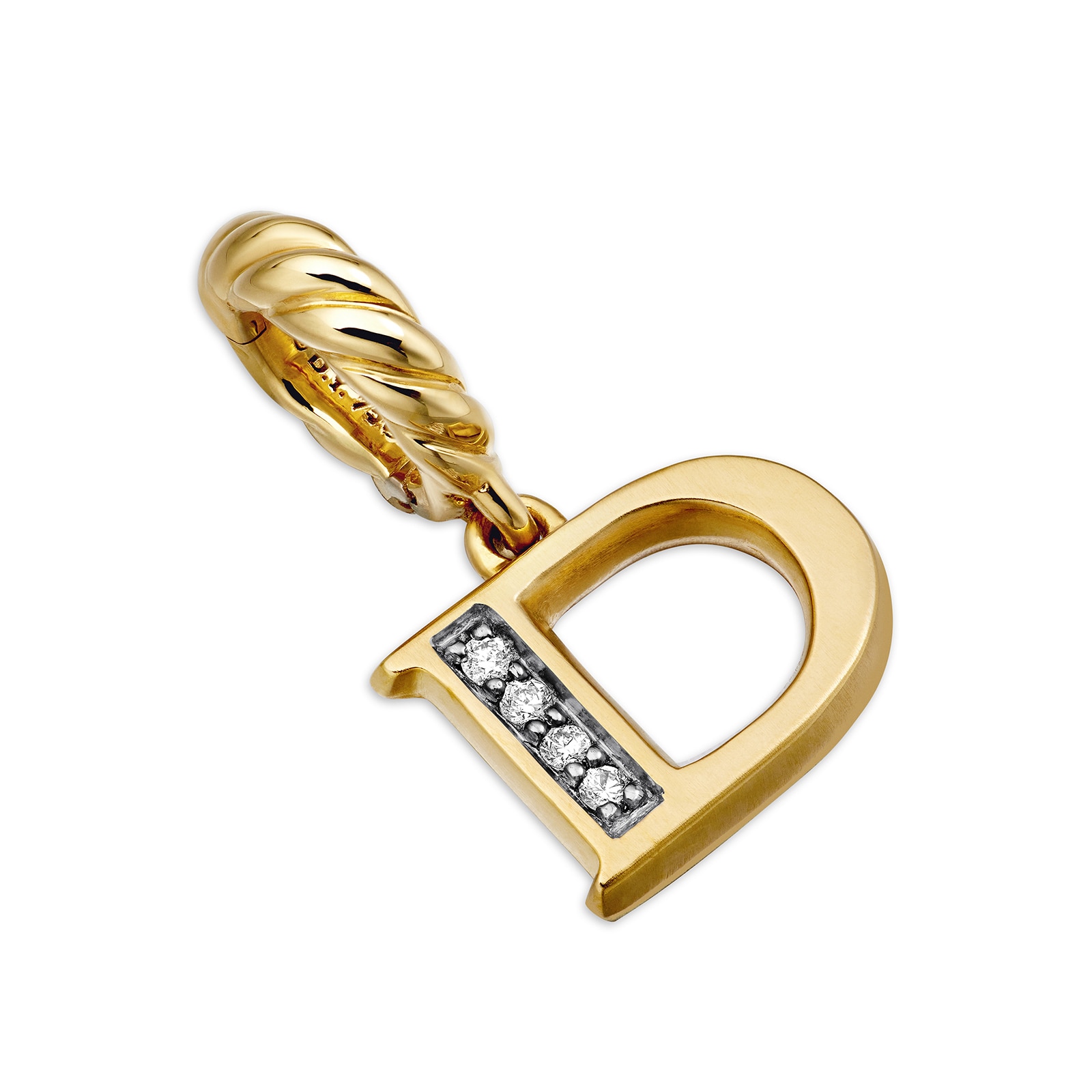 David Yurman Pavé Initial D Pendant In 18ct Yellow With Diamonds