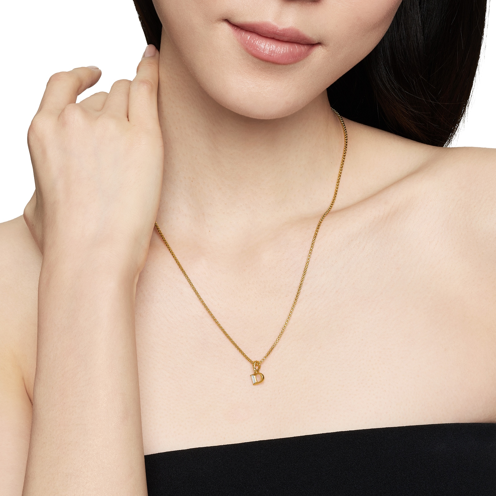 David Yurman Pavé Initial D Pendant In 18ct Yellow With Diamonds