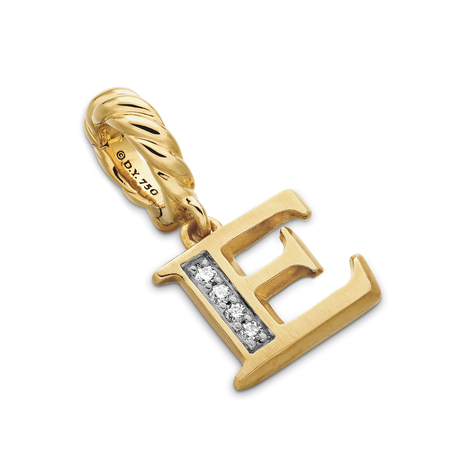 David Yurman Pavé Initial E Pendant In 18ct Yellow With Diamonds David Yurman Pavé Initial E Pendant In 18ct Yellow With Diamonds