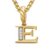 David Yurman Pavé Initial E Pendant In 18ct Yellow With Diamonds
