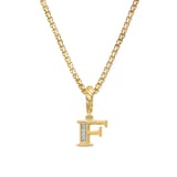 David Yurman Pavé Initial F Pendant In 18ct Yellow With Diamonds