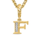 David Yurman Pavé Initial F Pendant In 18ct Yellow With Diamonds