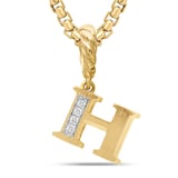 David Yurman Pavé Initial H Pendant In 18ct Yellow With Diamonds