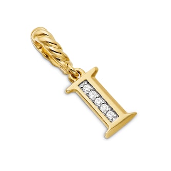 David Yurman Pavé Initial I Pendant In 18ct Yellow With Diamonds