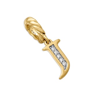 David Yurman Pavé Initial J Pendant In 18ct Yellow With Diamonds