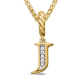 David Yurman Pavé Initial J Pendant In 18ct Yellow With Diamonds