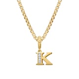 David Yurman Pavé Initial K Pendant In 18ct Yellow With Diamonds