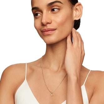 David Yurman Pavé Initial L Pendant In 18ct Yellow With Diamonds