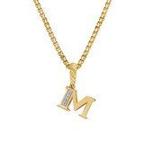 David Yurman Pavé Initial M Pendant In 18ct Yellow With Diamonds