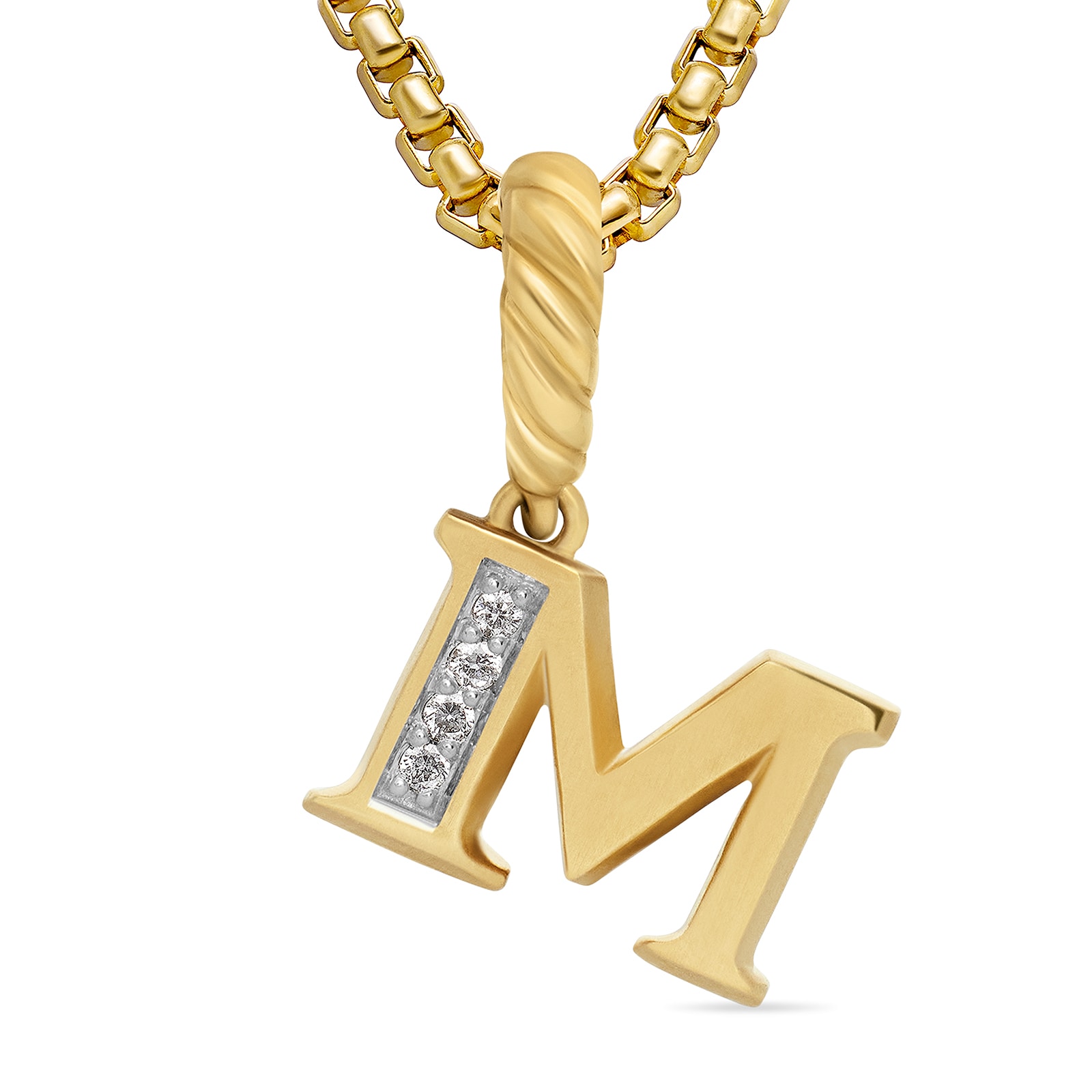 David Yurman Pavé Initial M Pendant In 18ct Yellow With Diamonds David Yurman Pavé Initial M Pendant In 18ct Yellow With Diamonds