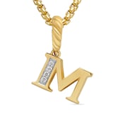 David Yurman Pavé Initial M Pendant In 18ct Yellow With Diamonds