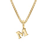 David Yurman Pavé Initial M Pendant In 18ct Yellow With Diamonds