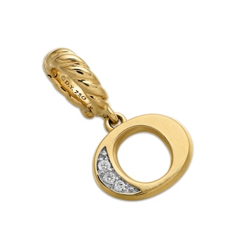 David Yurman Pavé Initial O Pendant In 18ct Yellow With Diamonds