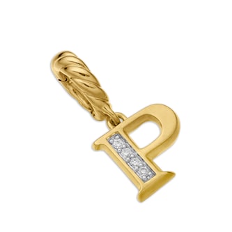 David Yurman Pavé Initial P Pendant In 18ct Yellow With Diamonds