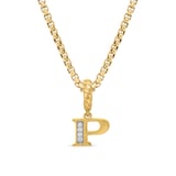David Yurman Pavé Initial P Pendant In 18ct Yellow With Diamonds