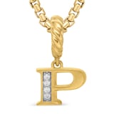 David Yurman Pavé Initial P Pendant In 18ct Yellow With Diamonds