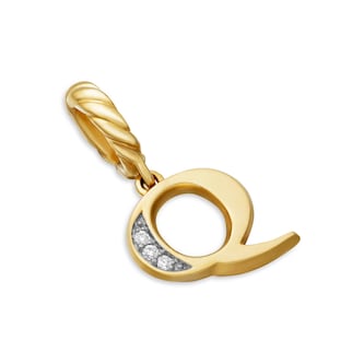 David Yurman Pavé Initial Q Pendant In 18ct Yellow With Diamonds