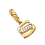 David Yurman Pavé Initial S Pendant In 18ct Yellow With Diamonds