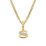 David Yurman Pavé Initial S Pendant In 18ct Yellow With Diamonds