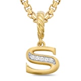 David Yurman Pavé Initial S Pendant In 18ct Yellow With Diamonds